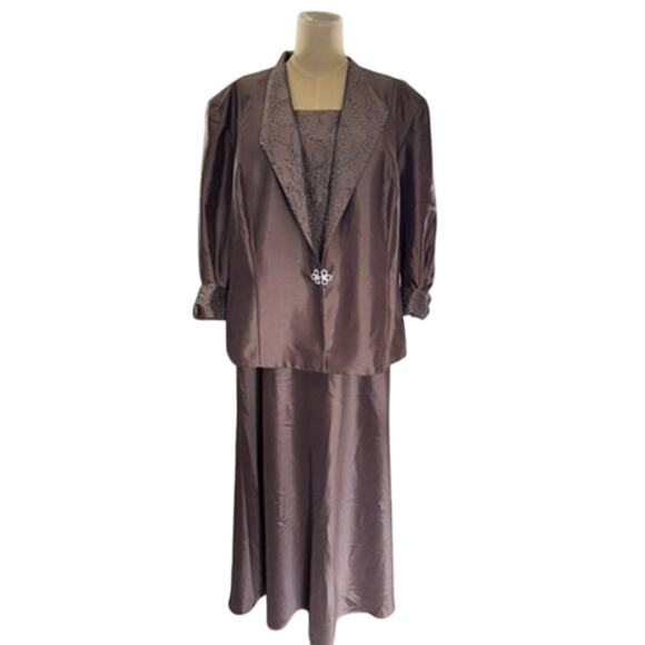 NWT! "CACHET" 2 PC Emb. Beaded Formal Dress SZ 24W Grandma Mother Of The Bride - Picture 1 of 16